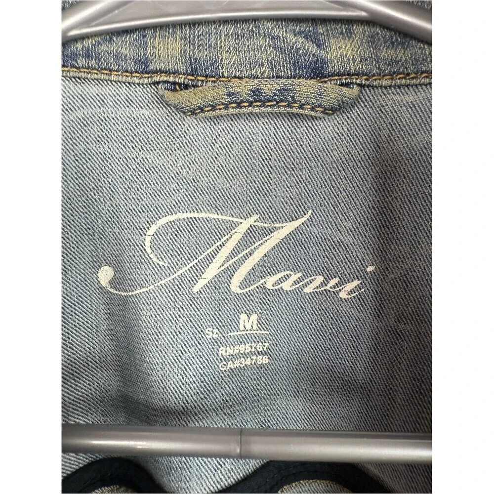 Mavi Jean jacket button up wash light Distressed Light Blue Denim Jacket